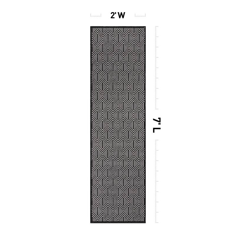 World Rug Gallery Modern Geometric Textured Flat Weave Indoor/Outdoor Area Rug