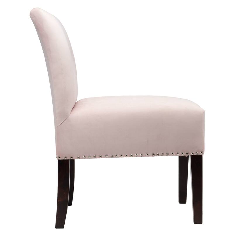 Samantha Indoor Living Room Velvet Slipper Chair by Sole Designs