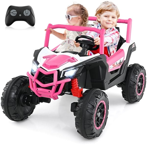 slide 2 of 47, Costway 24V Kids Ride on UTV with 4 x 100W Powerful Engine Remote - See Details