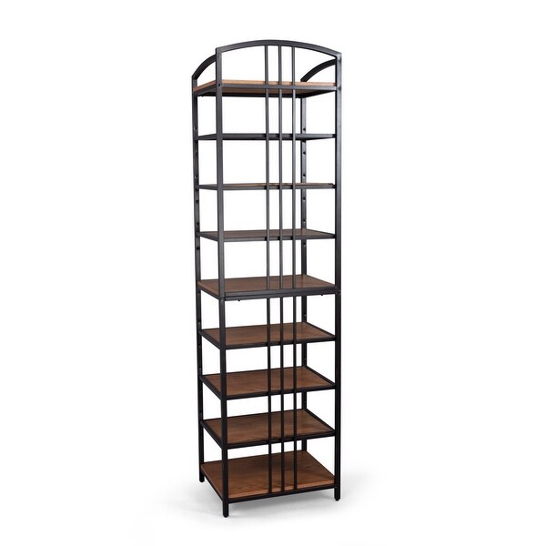 Homestyles Modern Craftsman Brown Wood Closet Wall Shelf Unit with