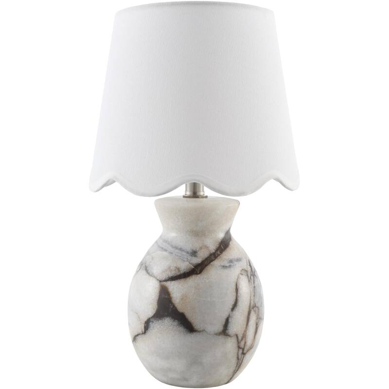Livabliss Cerava Traditional Accent Table Lamp - White/Scalloped