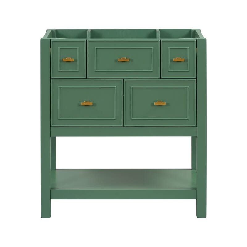 Free Standing Single Bathroom Vanity with 5 Drawers Bathroom Storage Cabinet