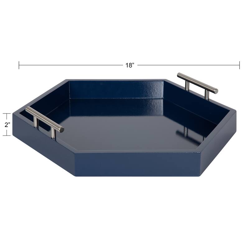 Kate and Laurel Lipton Hexagon Decorative Tray - 18x18