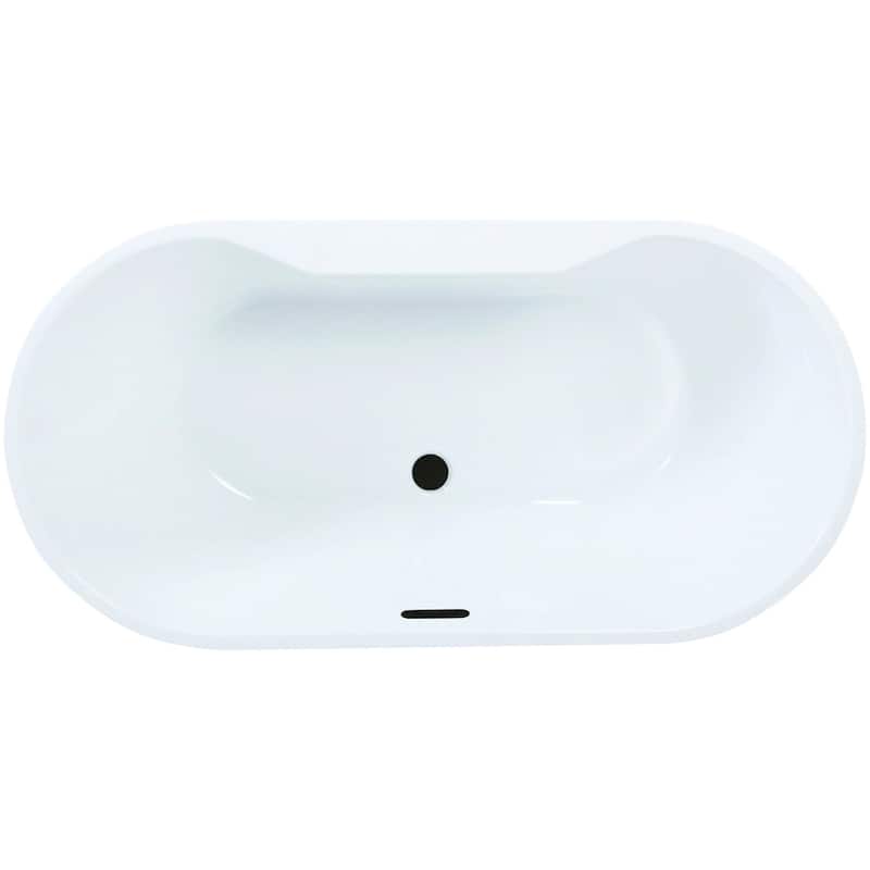 Kingston Brass VTDE512823C42 Aqua Eden 51" Free Standing Acrylic - White / Matte Black