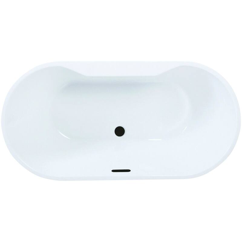 Kingston Brass VTDE673223C42 Aqua Eden 66" Free Standing Acrylic - White / Matte Black