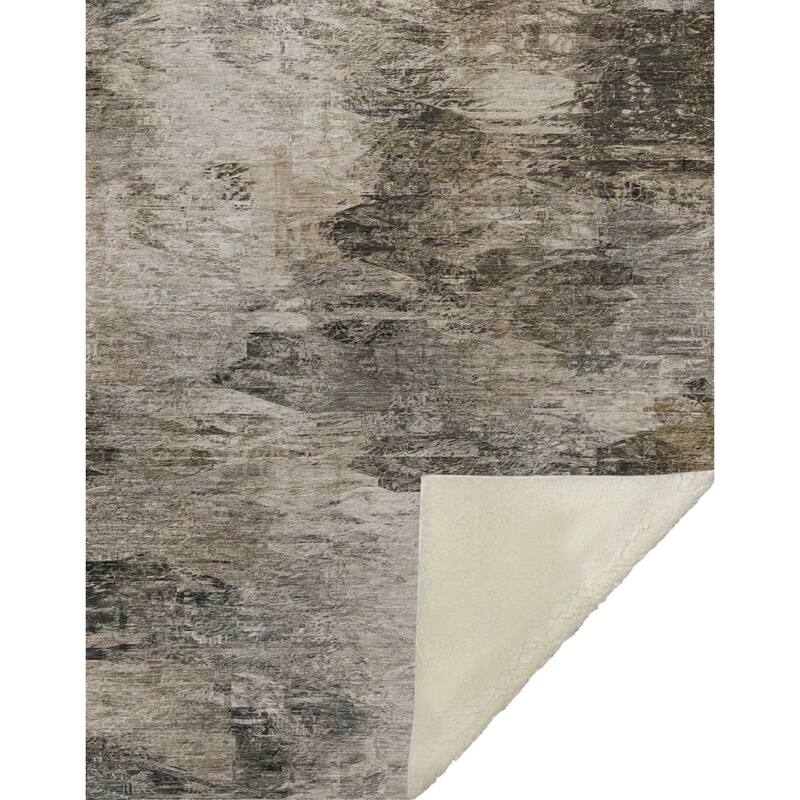 Premium Machine Washable Modern Abstract Sherpa Throw Blanket