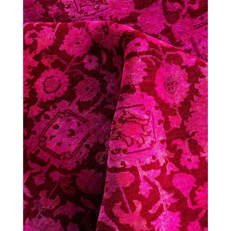 Fine Vibrance One-of-a-Kind Hand-Knotted Area Rug - Pink, 8' 1" x 8' 1" - 8' 1" x 8' 1"