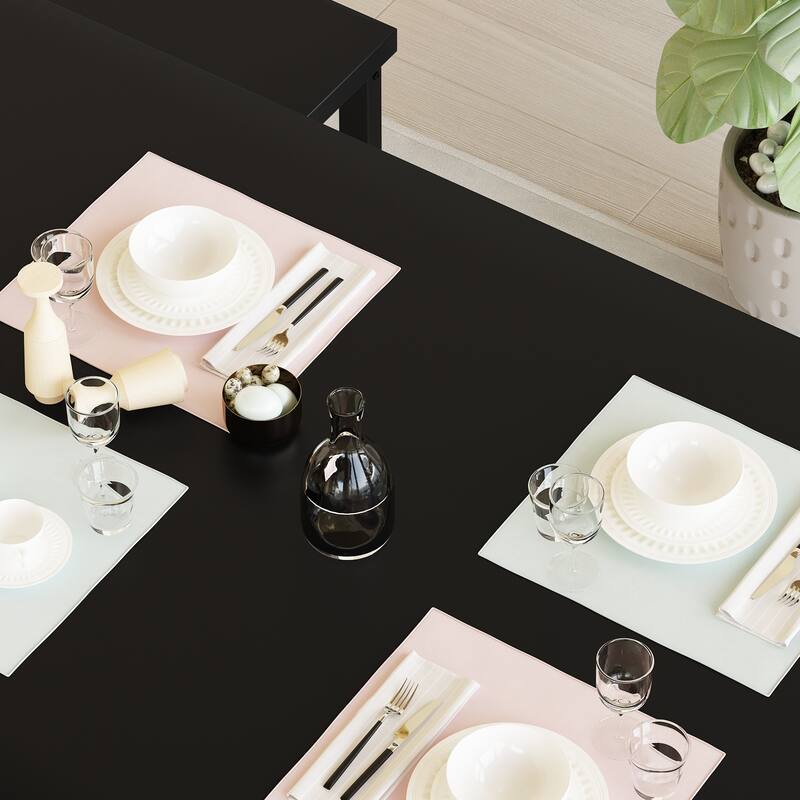 Dining Table Set with Two Benches, Kitchen Table Set for 4 Persons