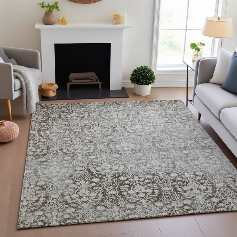 Premium Washable Super Soft Vintage Traditional Mayfield Rug - Chocolate - 2'6" x 3'10"