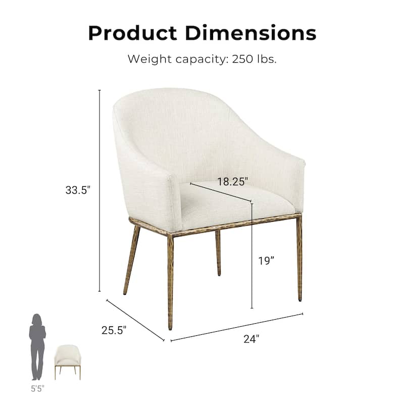 Furniture of America Zefini Modern Hammered Metal Padded Arm Chair