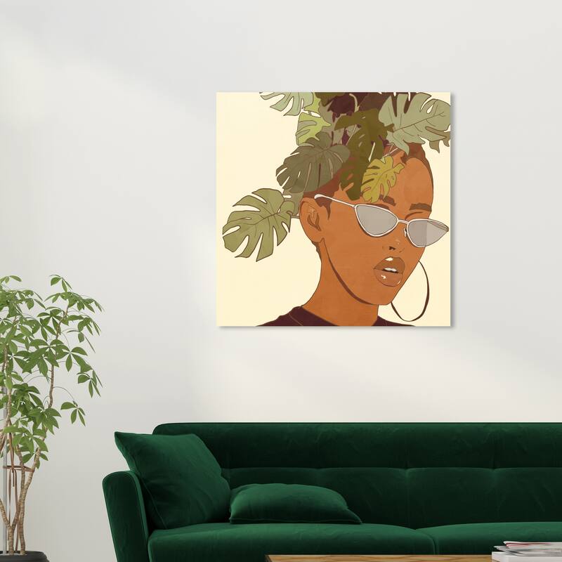 Wynwood Studio Prints Fashion and Glam Tropical Minded Green and Army Green Tropical Wall Art Canvas Print - 30 x 30