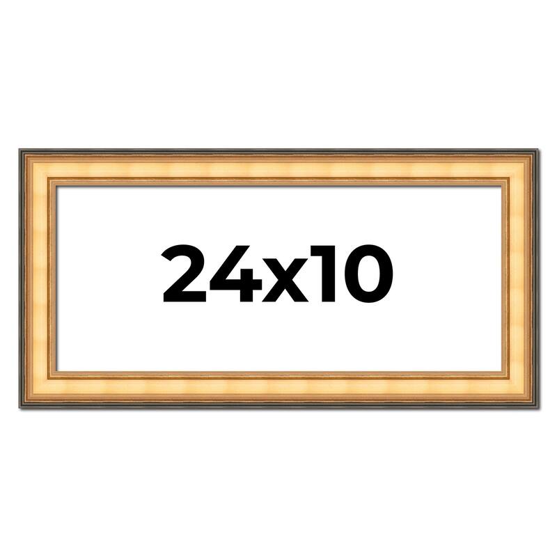 24x10 Frame Gold Plein Aire Solid Wood Picture Frame Width 2 Inches |