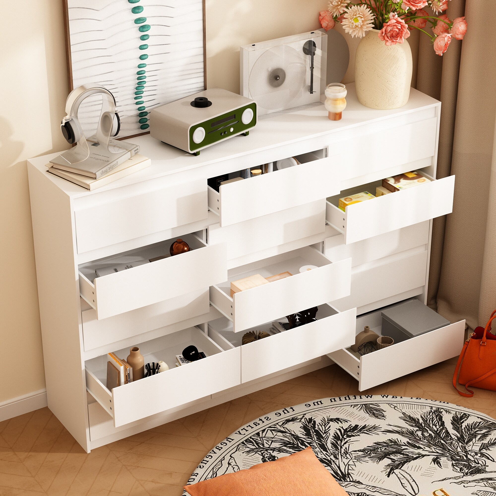 12-Drawer White Dresser for Bedroom, Modern Storage Chest - Bed Bath & Beyond - 41464893 12-Drawer White Dresser for Bedroom, Modern Storage Chest - Bed Bath & Beyond - 41464893