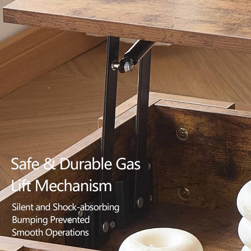 Adjustable Height Coffee Table - Large Storage Compartment - Adjustable Height