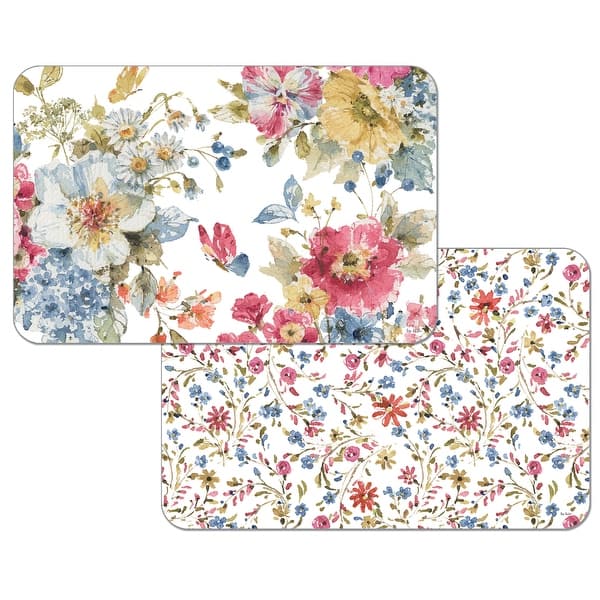 Reversible Wipeclean Counterart Placemats Set of 4 Summer Garden