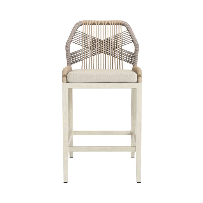 Modern Aluminum Counter Height Bar Stools, Upholstered Counter Stools with Back - 27.5"H