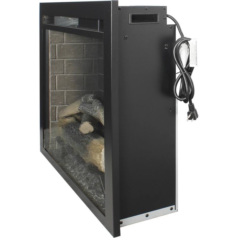 28 inch Infrared Electric Fireplace Insert, Touch Panel Heater, Smokeless Firebox With fixed Trim Kit,With Crackling Sound