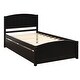 preview thumbnail 4 of 9, Twin Size Platform Bed with Two Drawers and Solid Pine Wood Construction