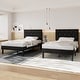 preview thumbnail 16 of 49, VECELO 2 Pack Upholstered Twin Size Kids Bed Frame Set of 2 Diamond Tufted Headboard with Crystal/Button Accents