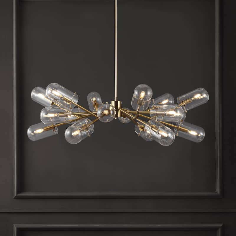 SAFAVIEH Couture Pricilla Retro Mid-Century Modern Metal/Glass Sputnik Chandelier - 45 In. W x 45 In. D x 29 / 59 In. H