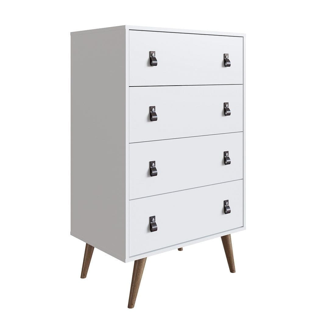 Tall Dresser with 4 Drawers Faux Leather Handles - Bed Bath & Beyond -  37784687