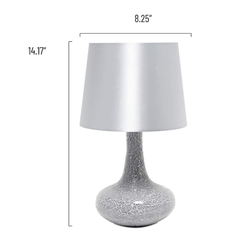Patchwork Crystal Glass Table Lamp with Drum Shade - 14" - Gray