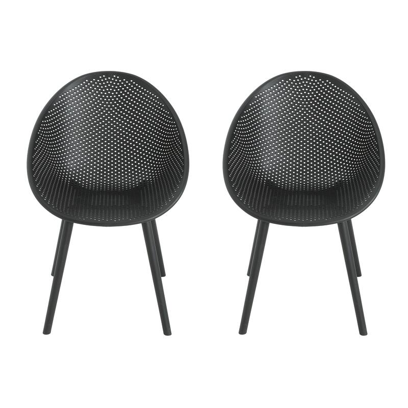 Brava Indoor/Outdoor Modern Dining Chairs Lightweight & Durable (Set of 2) by Christopher Knight Home
