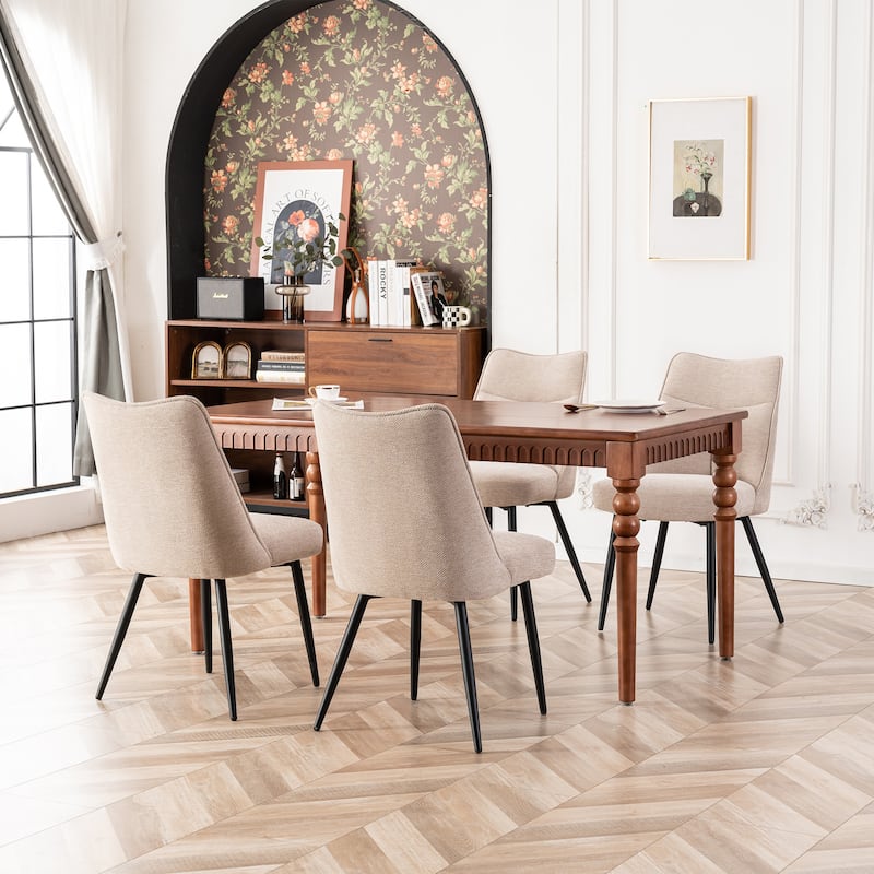 Modern Upholstered Fabric Kitchen & Dining Room Chairs Set of 2