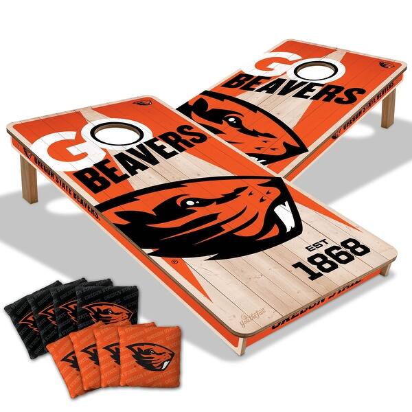 slide 2 of 6, Oregon State Beavers NCAA 2x4 Cornhole Board Set Include Carrying Case