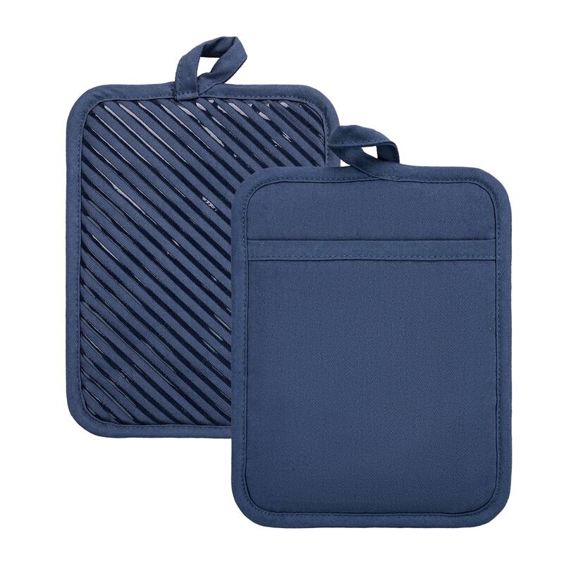Silicon Print Pot holder-Pair - 7x9 - Blue