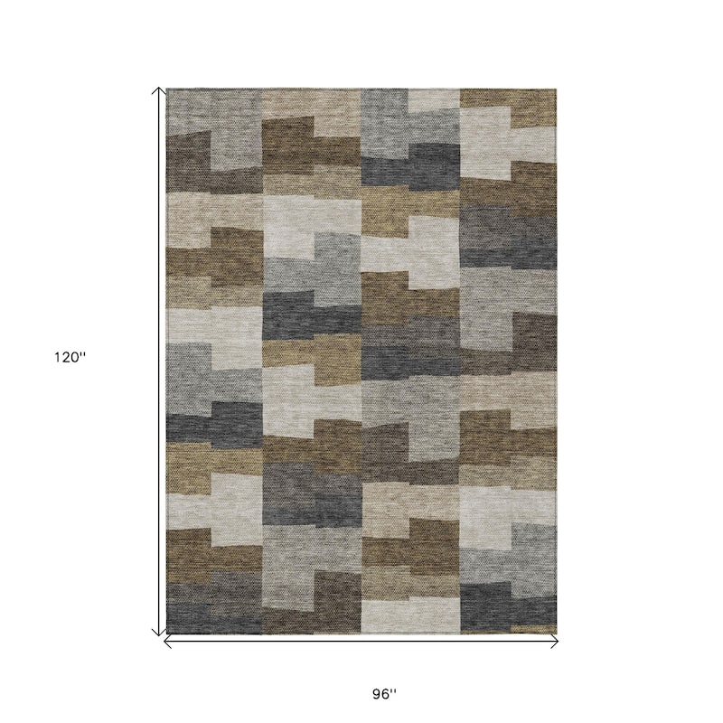 HomeRoots Geometric Transitional Rectangle Outdoor Rug