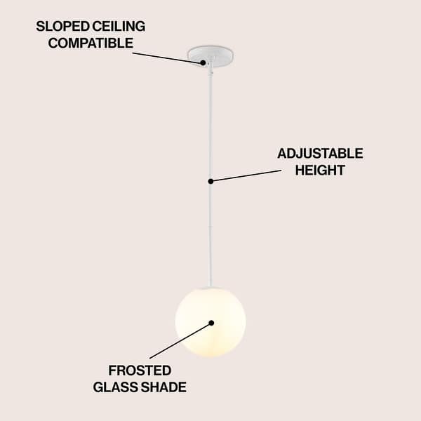 dimension image slide 4 of 8, 7.75" Globe LED Pendant by JONATHAN Y