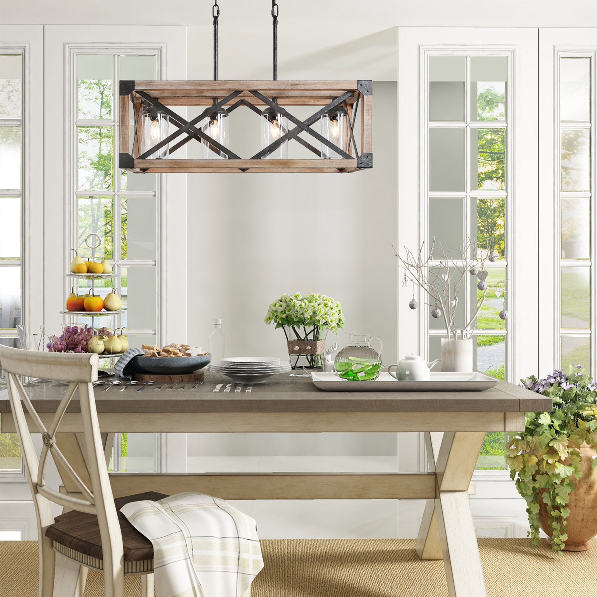 modern farmhouse rectangular chandelier