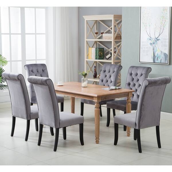Shop Grey Dining Tufted Armless Upholstered Accent Chair Set Of 2