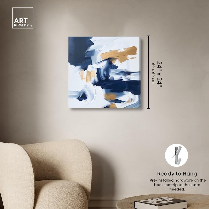 Azure and Gold Canvas by Art Remedy, Gallery Wrapped
