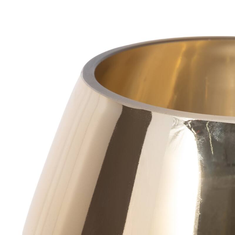 Glass Metallic Vase - Contemporary Small Decorative Flower Vase for Table Centerpiece or Home or Office Decor