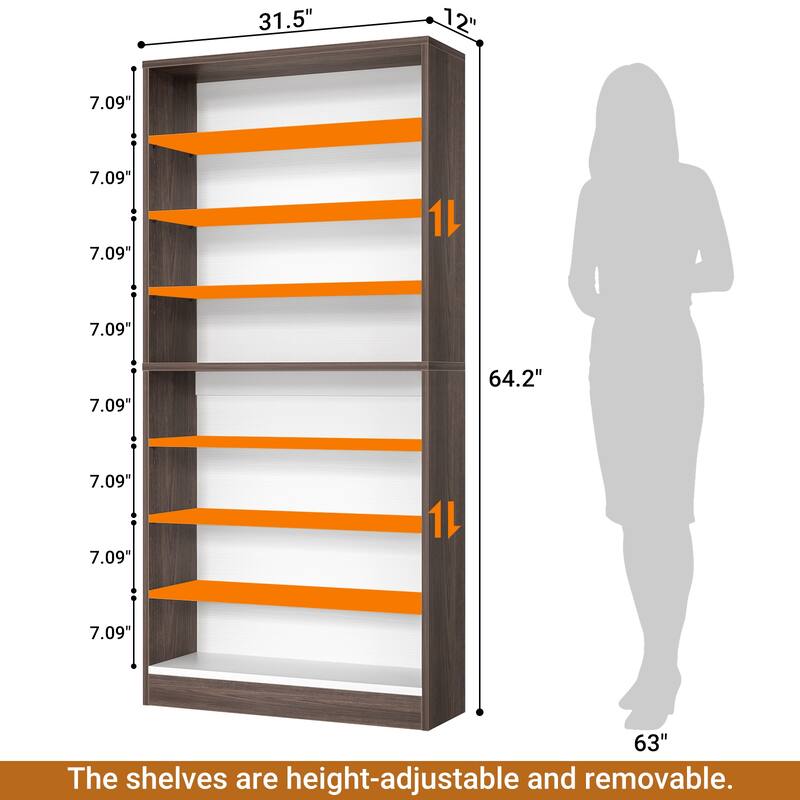 Rackcog 9-tier 64'' Tall Shoe Cabinet, 36 Pairs Wooden Shoe Storage Rack for Closet, Entryway