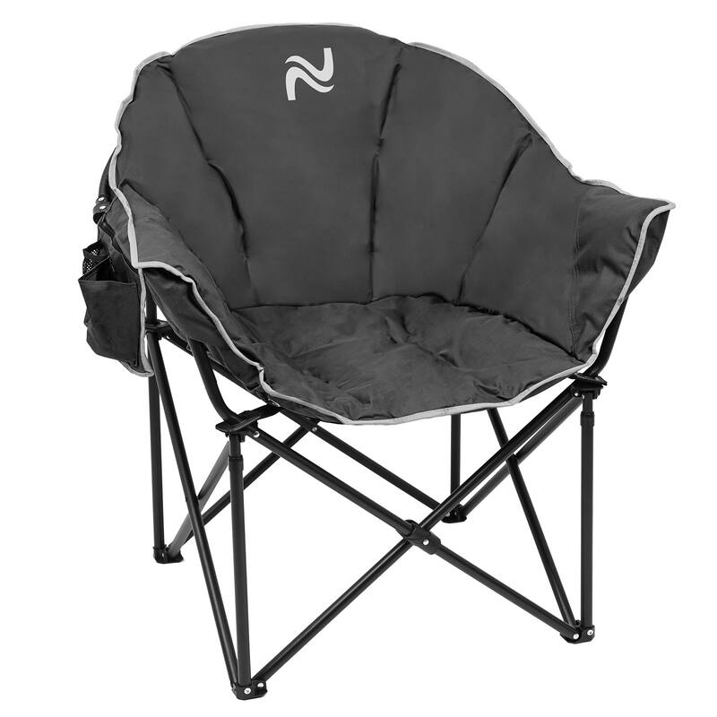 DoCred Oversized Camping Chair, Fully Padded Folding Moon Chair
