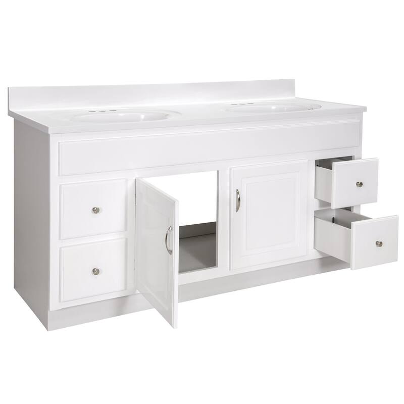 Design House 586438 Concord 60" Free Standing Double Basin Vanity Set