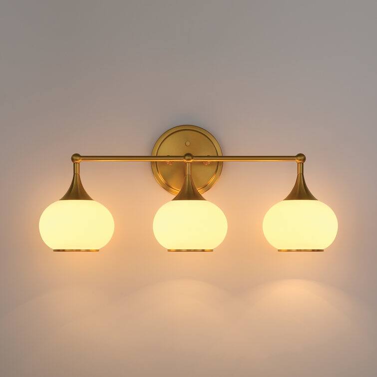 Acroma Aged Brass/Polished Chrome Finish Modern Globe Vanity Light