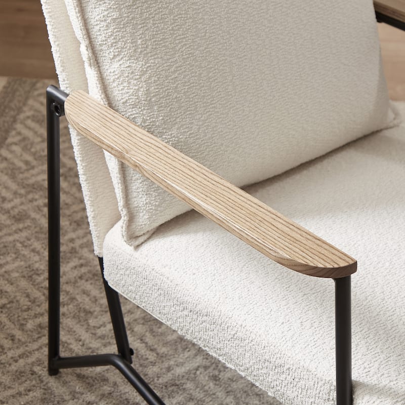 Art Leon Wooden Armrest Accent Chair