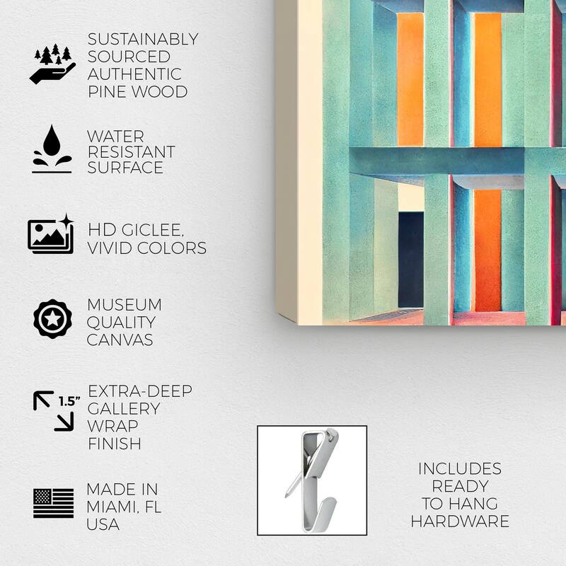 Wynwood Studio Abstract Gated Entrace Jade Blue and Teal Modern & Contemporary Wall Art Canvas Print