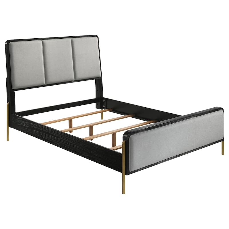 Arini Coastal Fabric Upholstered Panel Bed