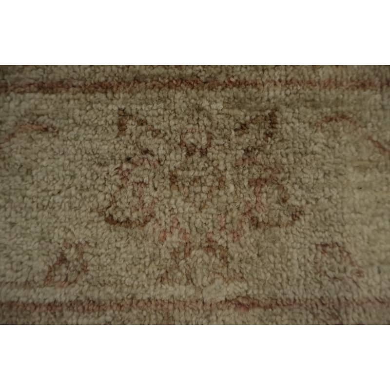 Hand Knotted Oriental 100% Wool Carpet Traditional Floral Green Peshawar Area Rug - 5' 8'' X 4' 2''