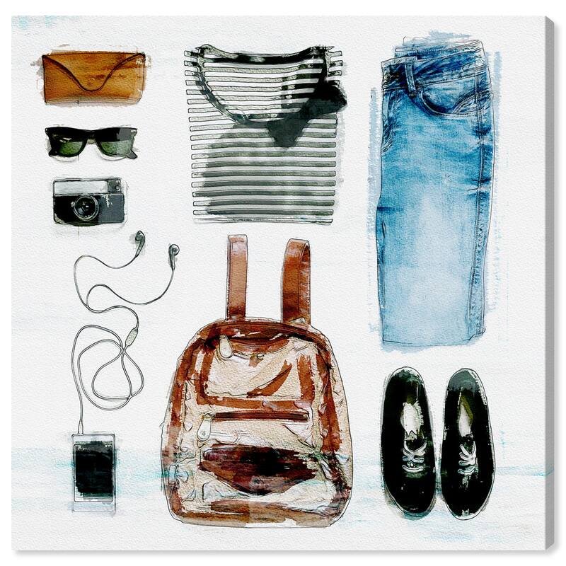 Wynwood Studio Canvas Fashion and Glam Updated Summer Kit Brown and Dark Brown Modern & Contemporary Wall Art Canvas Print