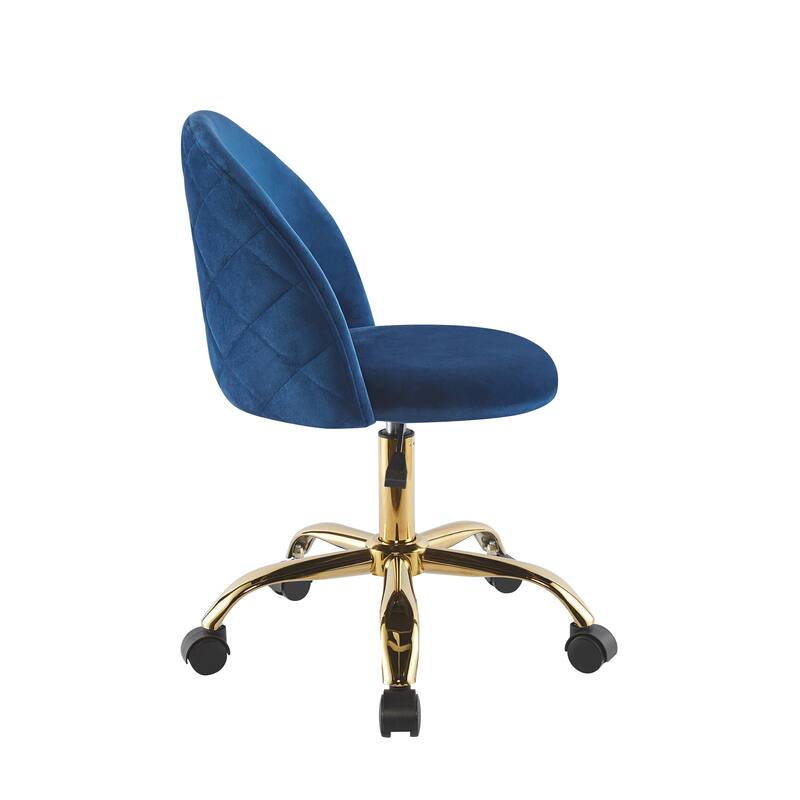 Porthos Home Hux Office Chair, Velvet Upholstery, Gold Chrome Legs