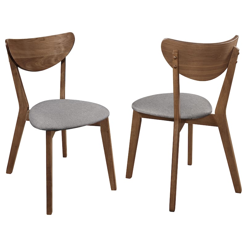 Curved Wood Dining Side Chair (Set of 2) - Natural Walnut
