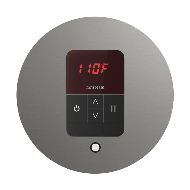 Mr Steam ITRD Itempo Round Steam Shower Control and Steamhead - Satin Steel