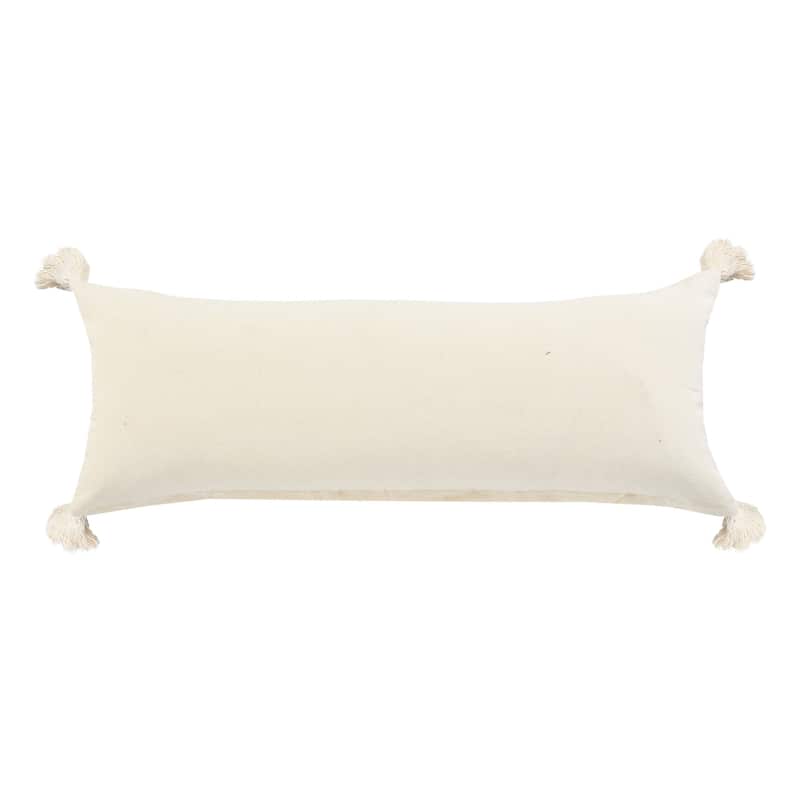 HomeRoots 14" X 36" Brown And Off-White 100% Cotton Striped Zippered Pillow