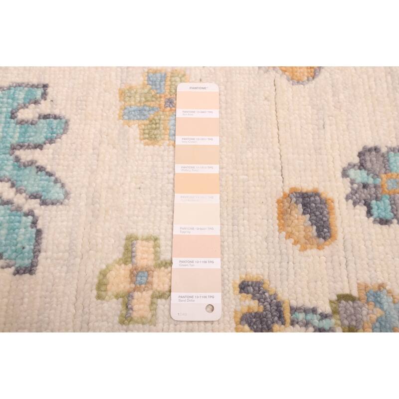 ECARPETGALLERY Hand-knotted Modern Oushak Ivory Wool Rug - 8'11 x 12'3